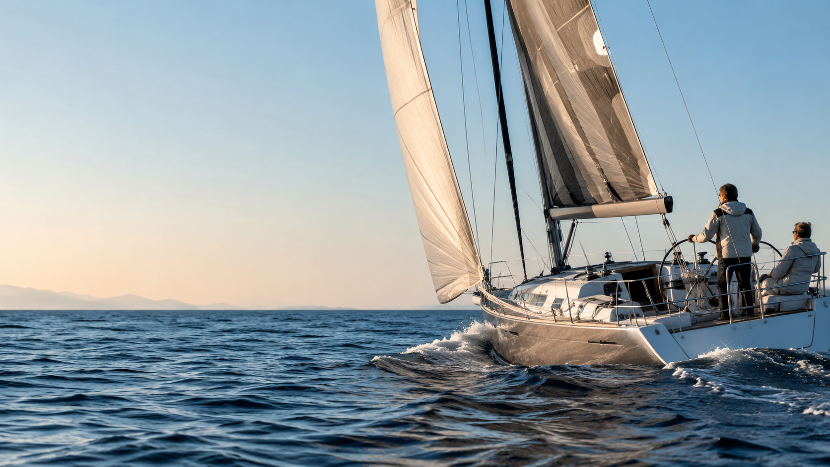 Velero navegando en mar abierto al inicio de una nueva etapa deportiva